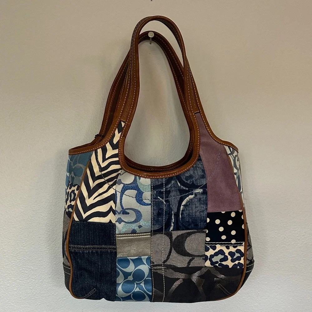 Coach Patchwork Shoulder Tote RARE - Picture 4 of 16